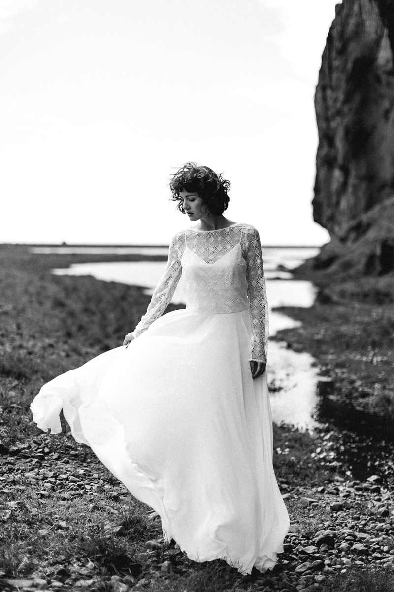 Anja Linner Island Editorial Shoot Therese und Luise Braut Brautkleid Boho